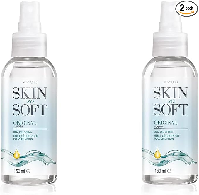 2 x Avon Skin So Soft Dry Oil Spray with Citronella - The Perfect Alternative to Mosquito Repellant