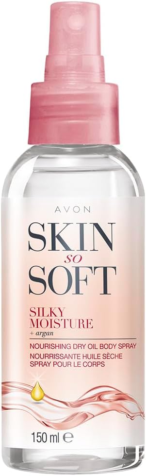 Avon Skin So Soft Silky Moisture Nourishing Dry Oil Spray 150ml | Locks in Moisture | Formulated with Argan Oil | Quick Dry Formula | Cruelty Free
