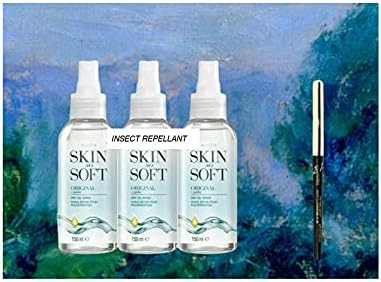 Avon Skin So Soft Original Dry Oil Spray Mosquito Repellent 3-Pack with FREE Eyeliner & Beauty 1st Ltd Gift Voucher